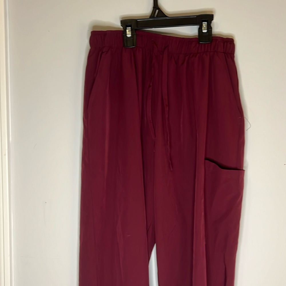 Burgundy scrub pants